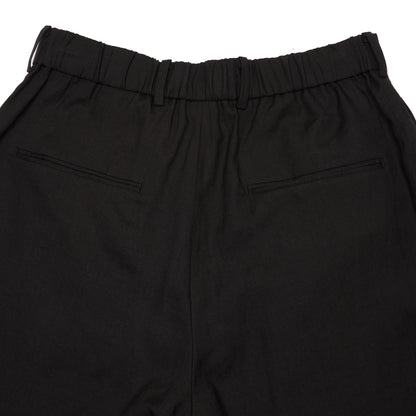 Aton Silk Linen Mixing Loose Fit Pants in Black