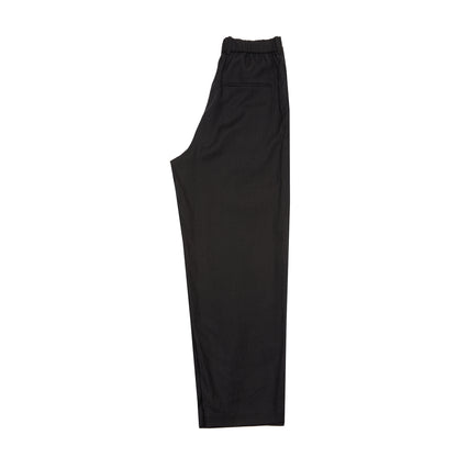 Aton Silk Linen Mixing Loose Fit Pants in Black