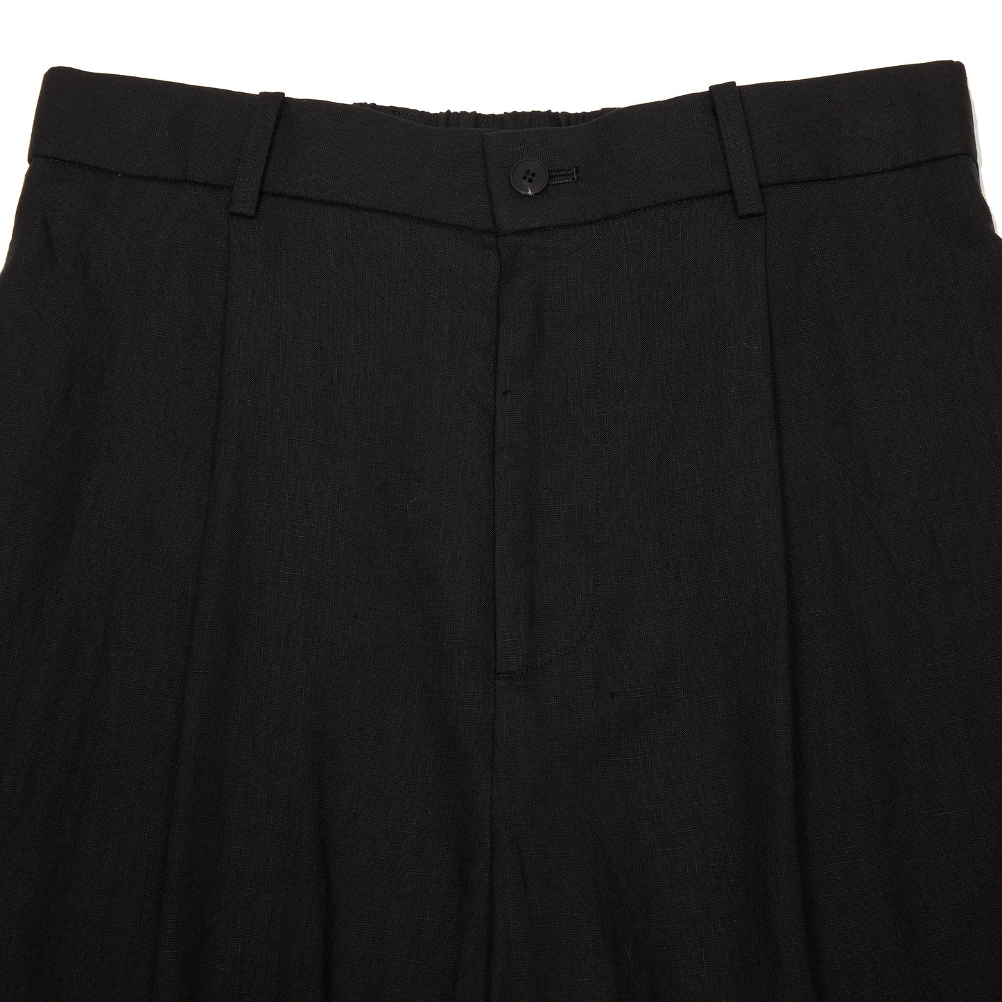 Aton Silk Linen Mixing Loose Fit Pants in Black