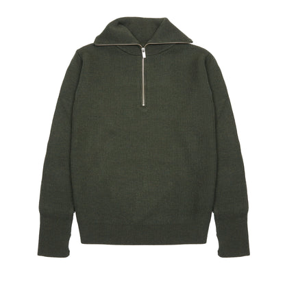 Barena Batigia Zip-neck Jumper in Army