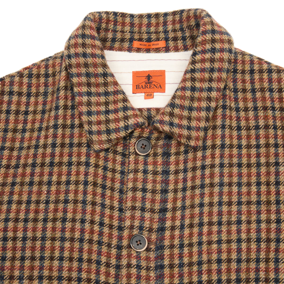 Barena Tablò Overshirt in Red-Brown Gun Check