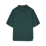 Mola short-sleeved popover camp collar shirt in lightweight linen.  100% Linen.   Made in Italy.