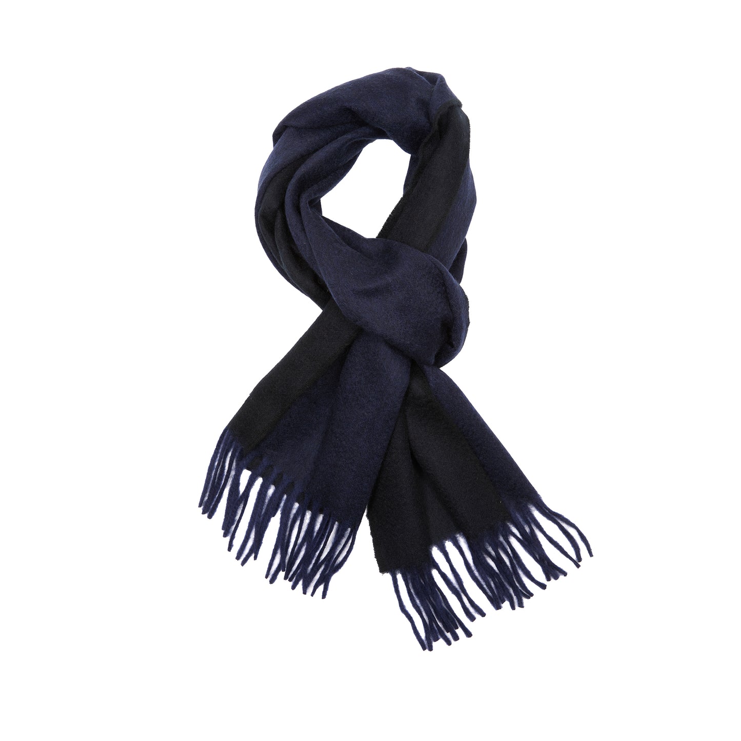 Begg & Co Arran Cashmere Scarf in Navy/Black