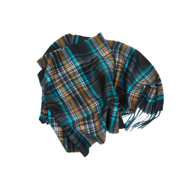 Begg & Co Arran Scarf in Black/White/Teal