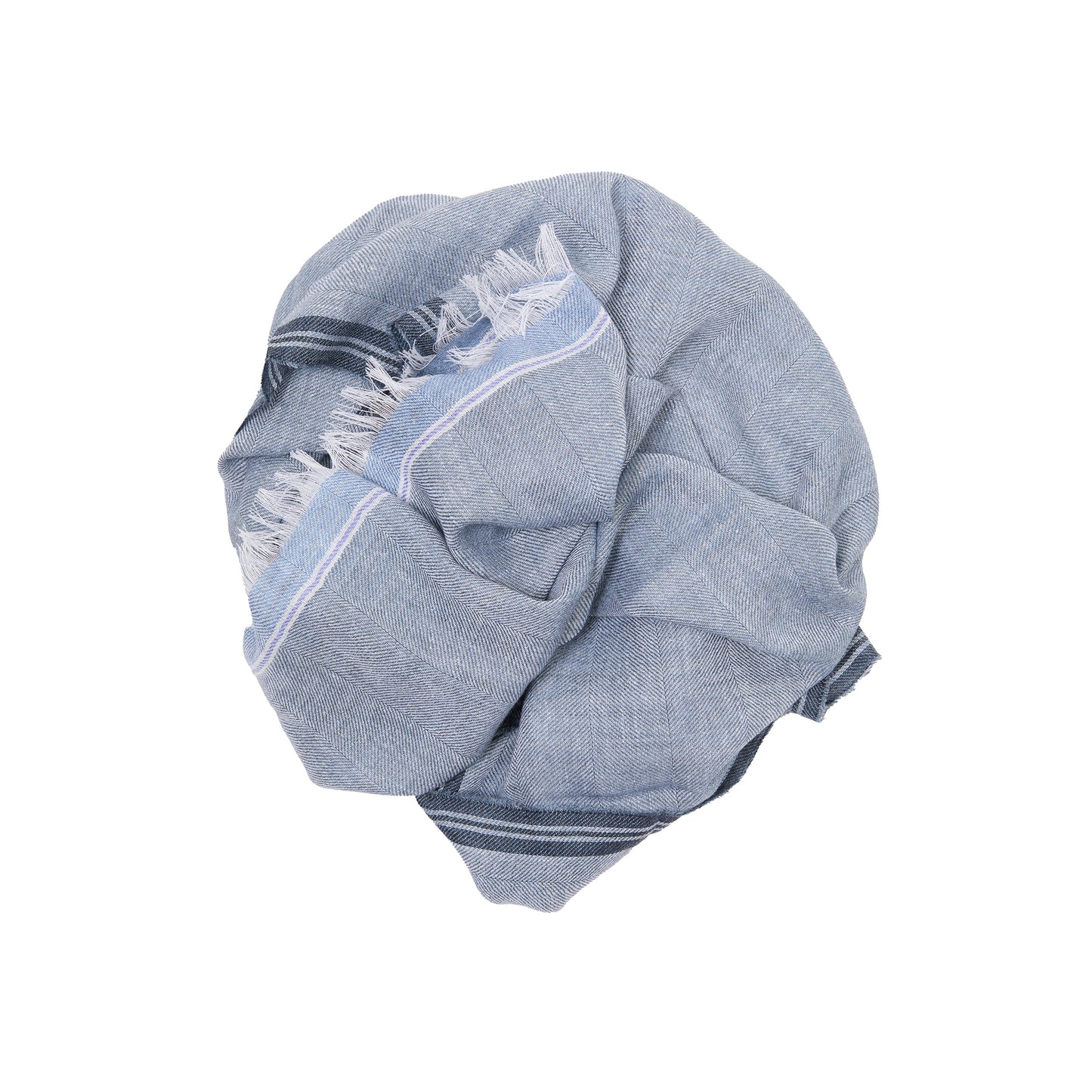 Begg & Co Fiji Cashmere Blend Scarf in Heather Denim