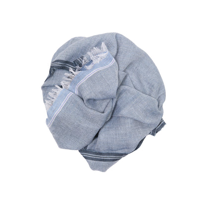 Begg & Co Fiji Cashmere Blend Scarf in Heather Denim