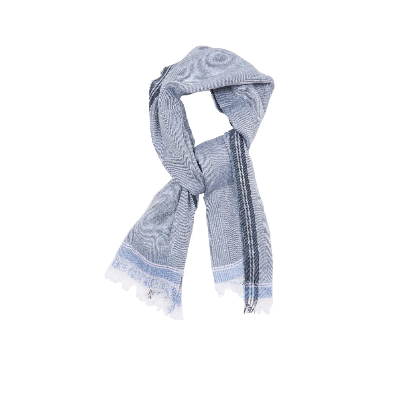 Begg & Co Fiji Cashmere Blend Scarf in Heather Denim