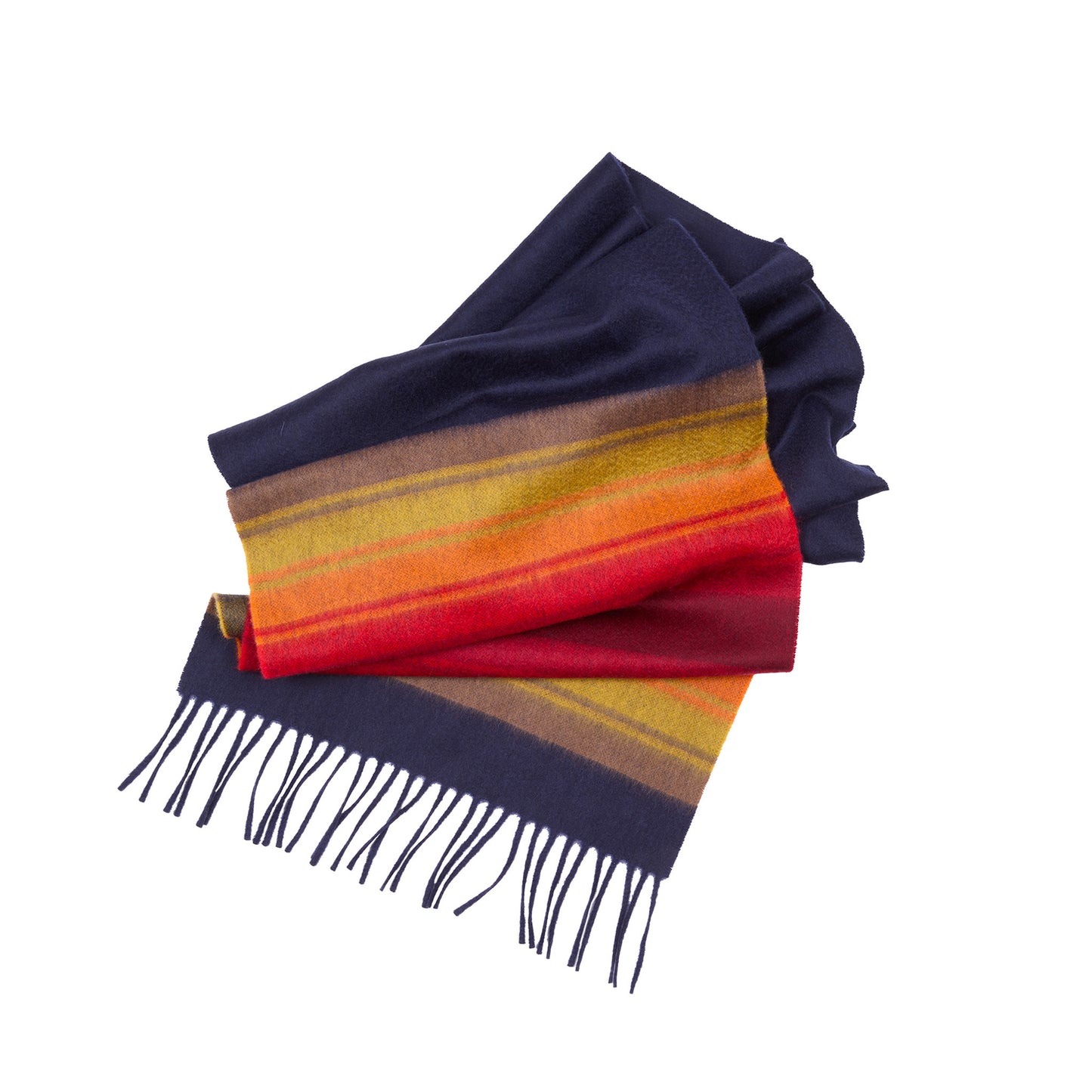 Begg & Co Arran Shirrefs Cashmere Scarf in Navy Red