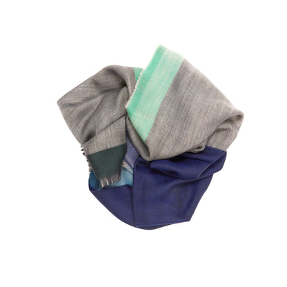 Begg & Co Wispy Shona Cashmere Scarf in Navy Green