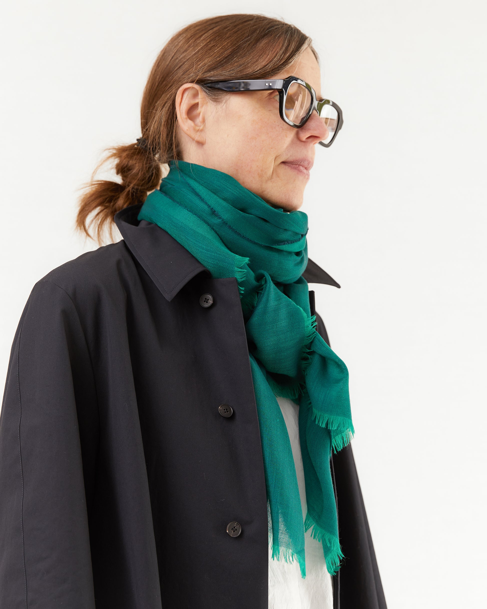 Begg & Co Wispy Cashmere Scarf in Bottle Green