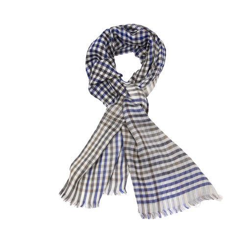 Begg & Co Wispy Howson Cashmere Scarf in Natural Navy