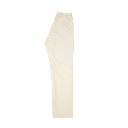 Easy pants; relaxed tapered elasticated trousers in a beautiful almond woven cotton linen cloth, part-lined in classic striped cotton.   72% Cotton, 28% Linen.