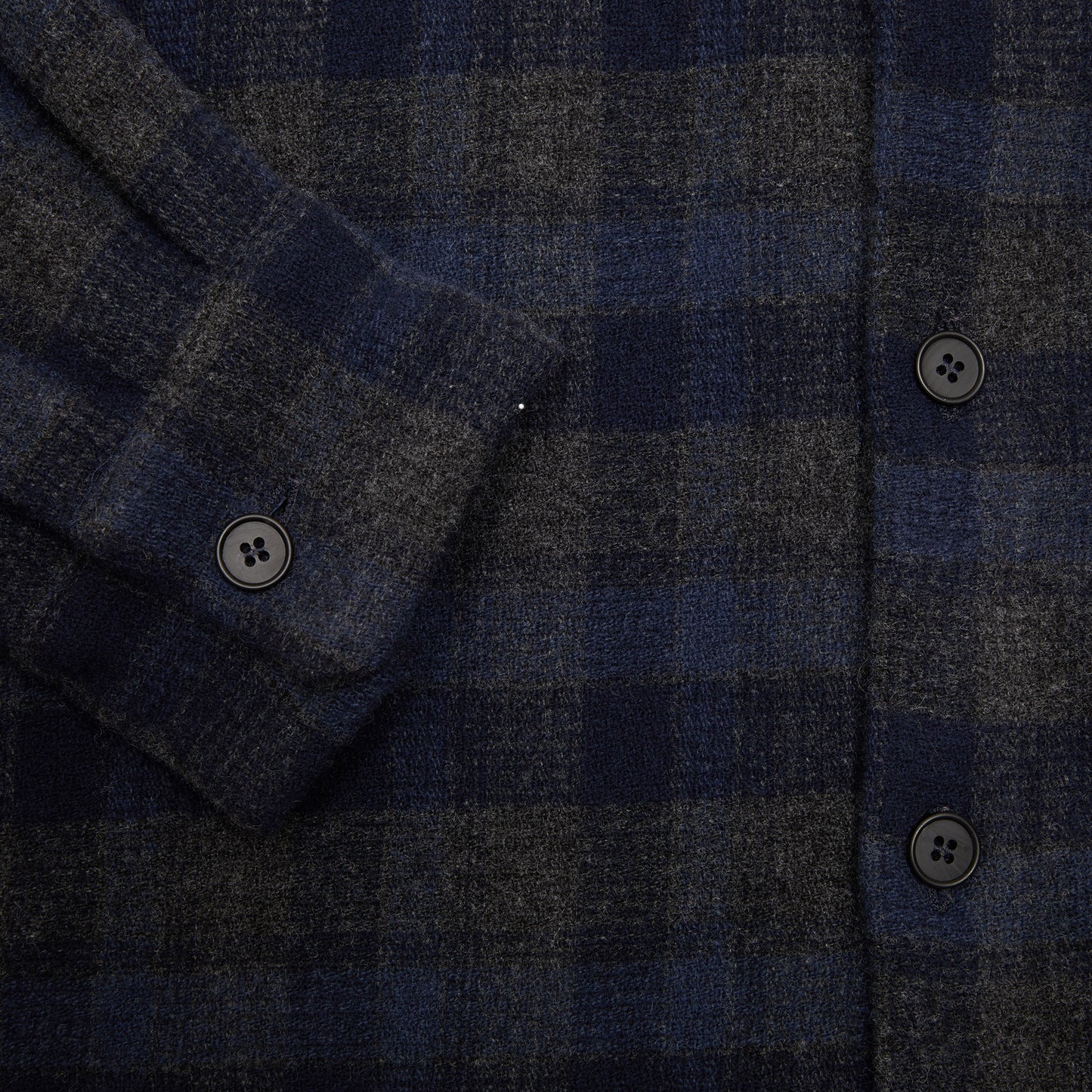 Bergfabel Wool-Cashmere Farmer Shirt in Carbon Check