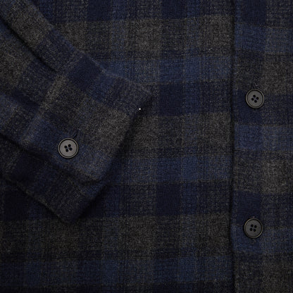 Bergfabel Wool-Cashmere Farmer Shirt in Carbon Check