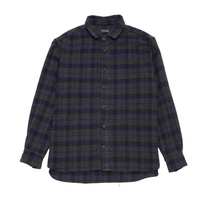 Bergfabel Wool-Cashmere Farmer Shirt in Carbon Check