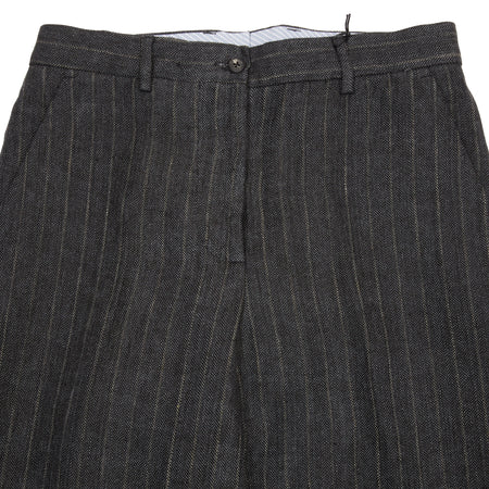 Bergfabel Women's Maria Linen Pant in Grey Stripe 1