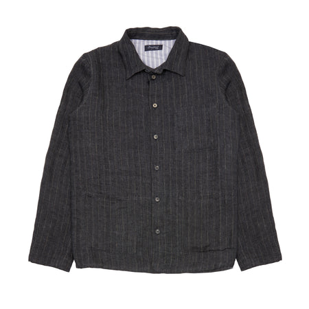 Bergfabel Worker Shirt in Grey Stripe 1