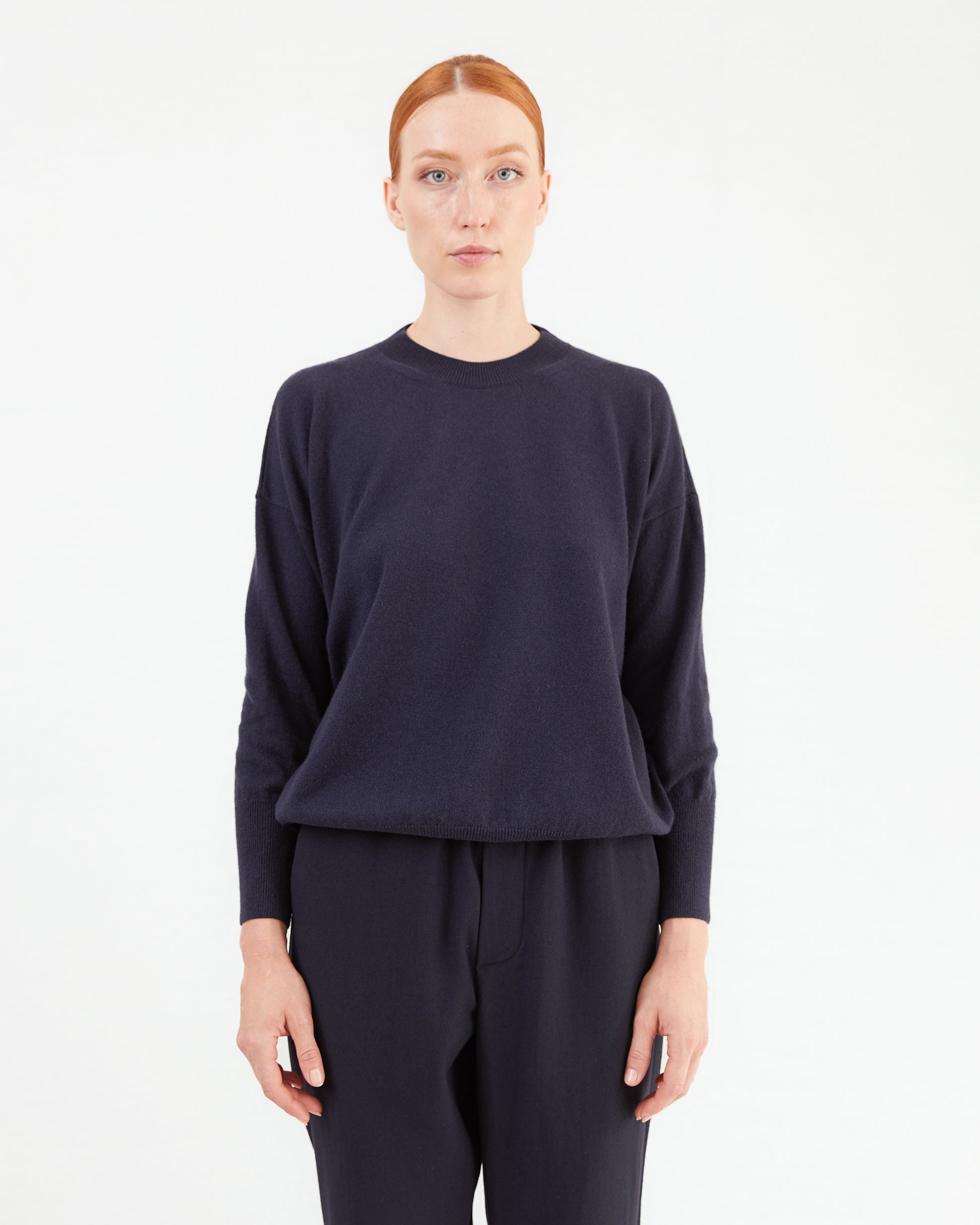 Bergfabel Women's Light Cashmere Pulli Jumper in Navy