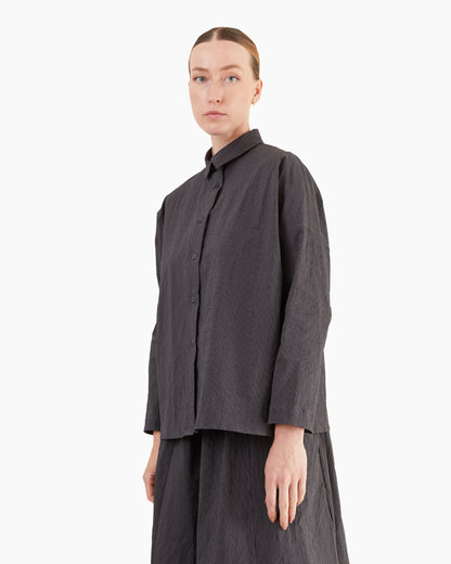 Bergfabel Women's Tina Shirt in Grey Stripe