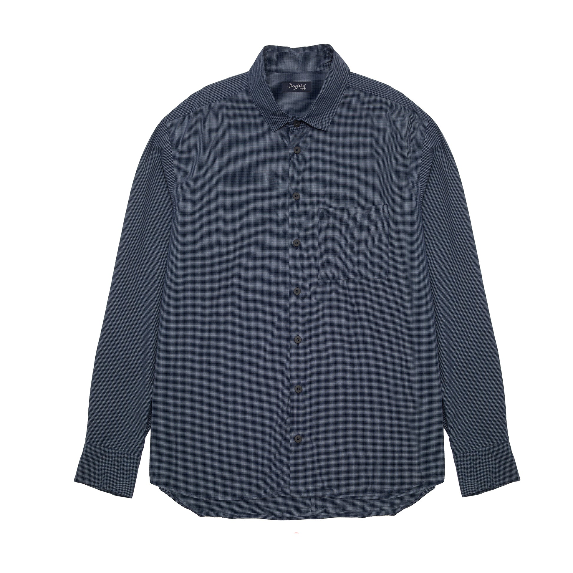 Bergfabel Udo Shirt in Navy Microcheck