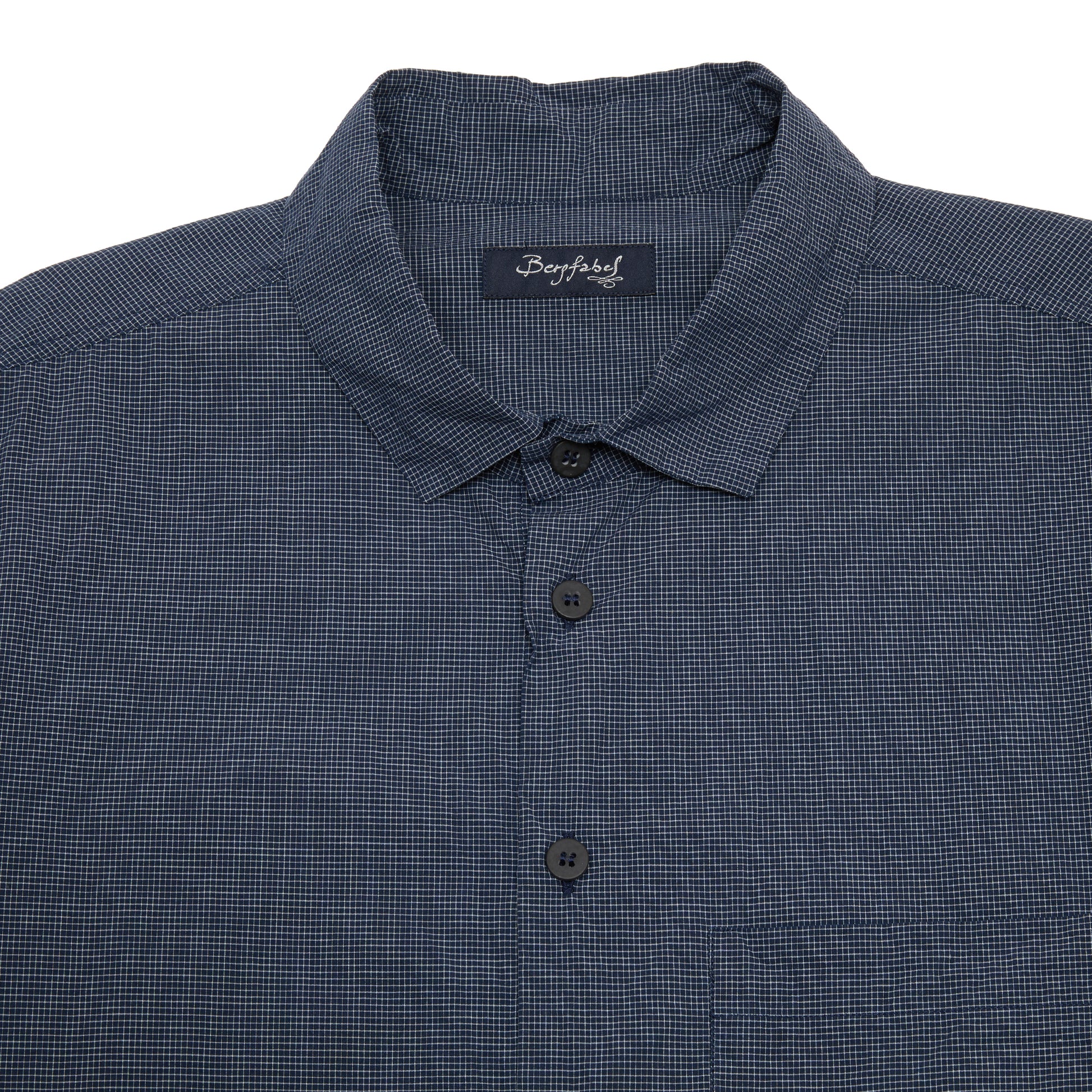 Bergfabel Udo Shirt in Navy Microcheck