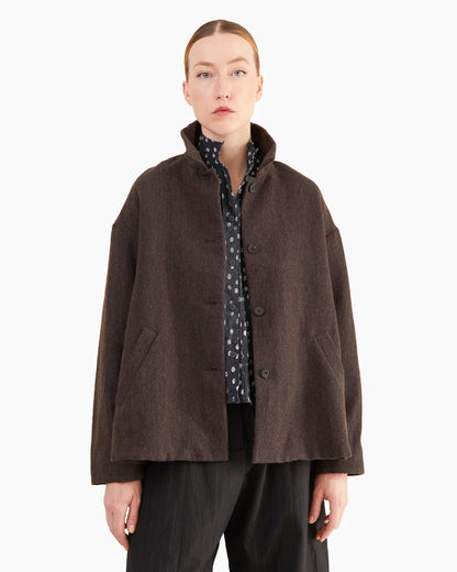 Bergfabel Women's Wool-Linen Uli Jacket in Brown-Navy
