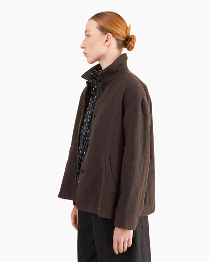 Bergfabel Women's Wool-Linen Uli Jacket in Brown-Navy