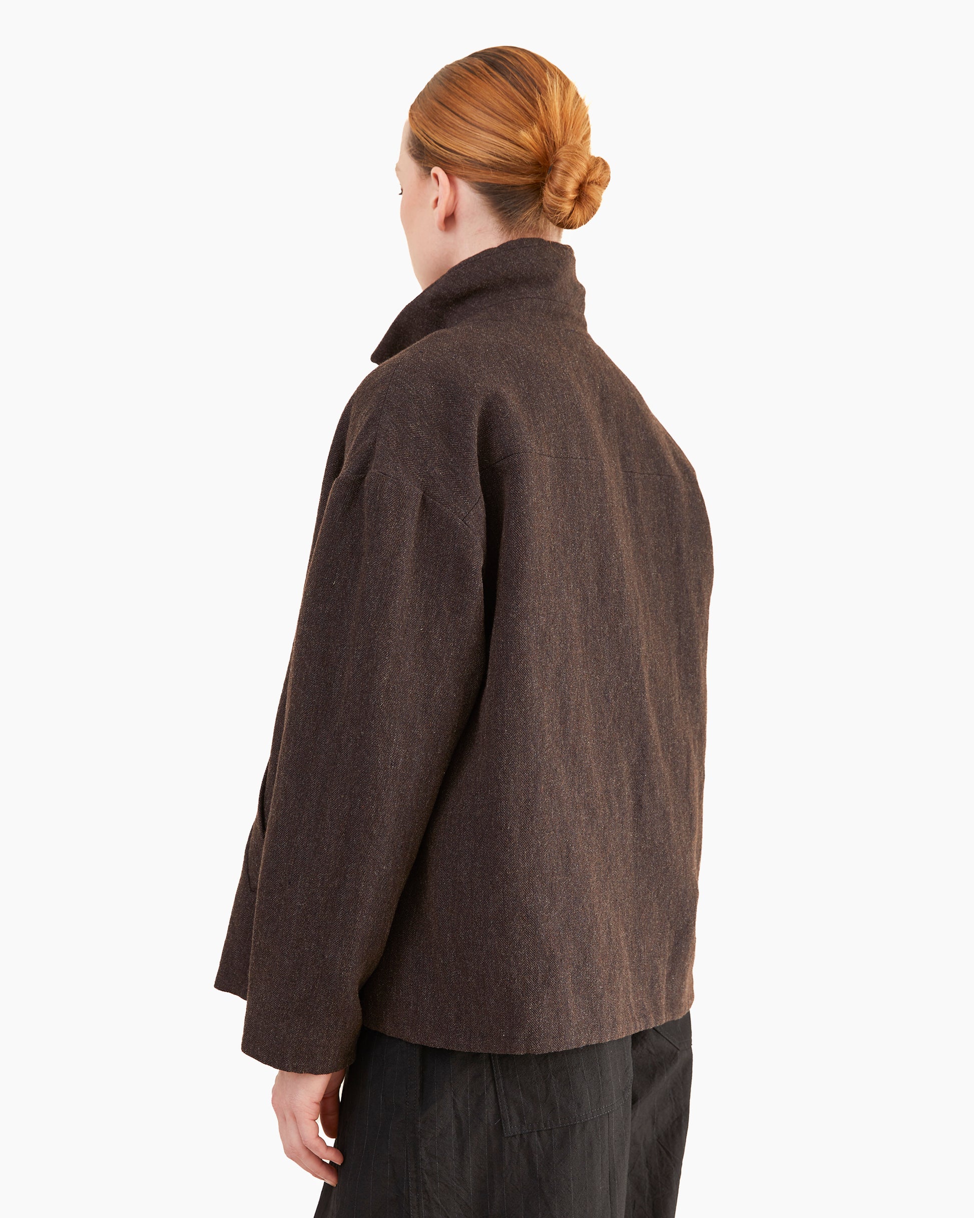 Bergfabel Women's Wool-Linen Uli Jacket in Brown-Navy