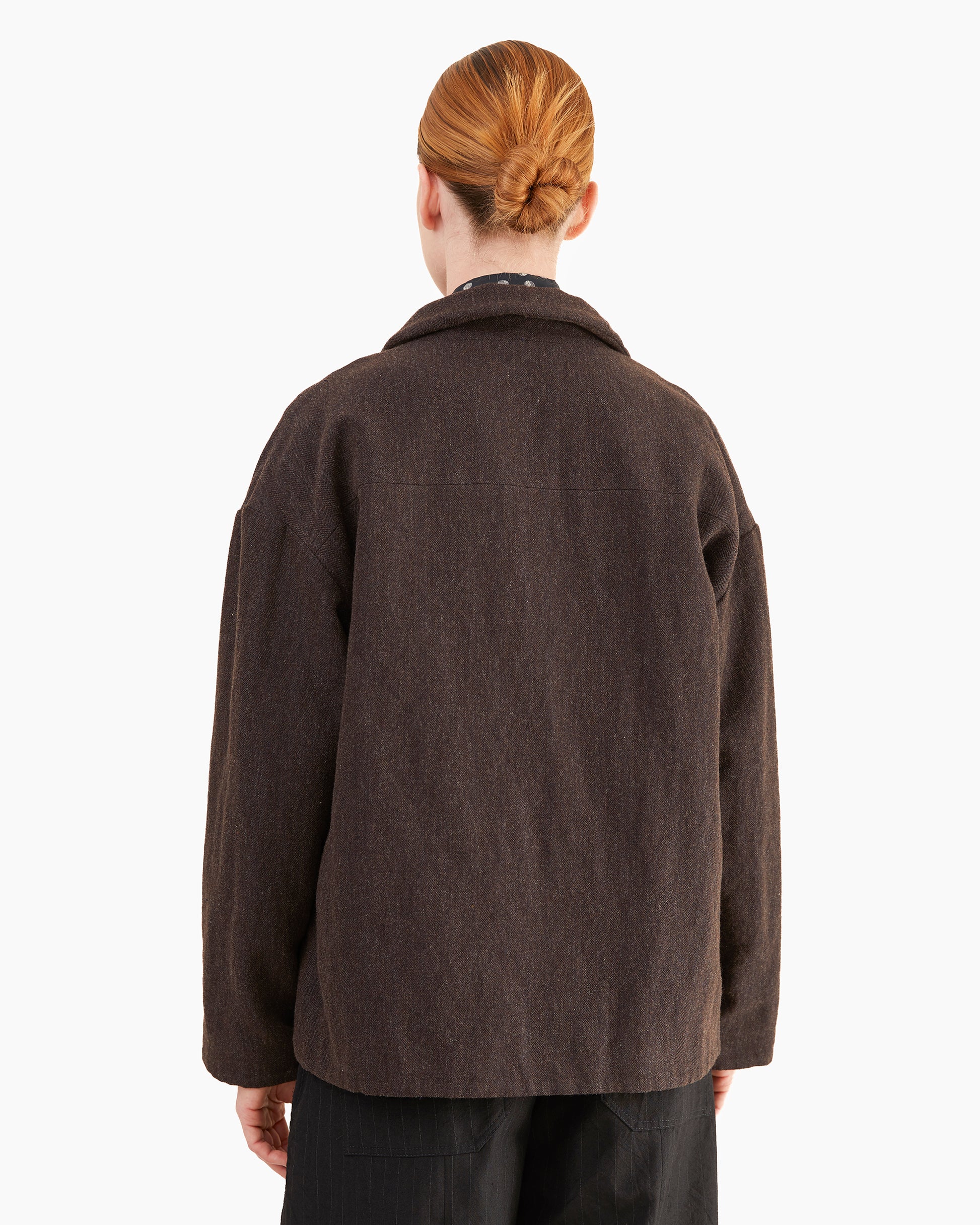 Bergfabel Women's Wool-Linen Uli Jacket in Brown-Navy