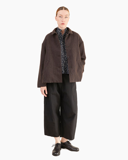 Bergfabel Women's Wool-Linen Uli Jacket in Brown-Navy
