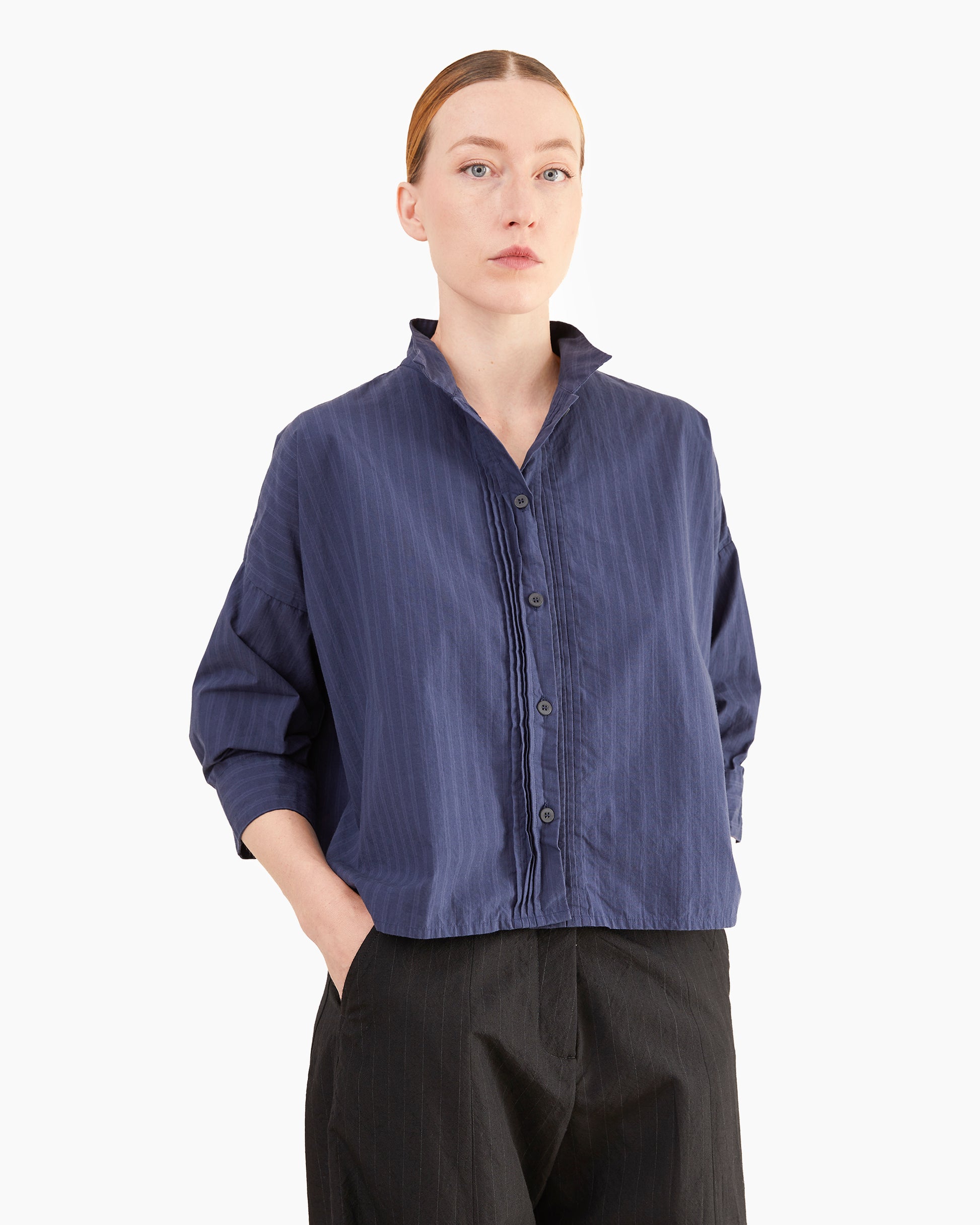 Bergfabel Women's Claudia Shirt in Blue Stripe