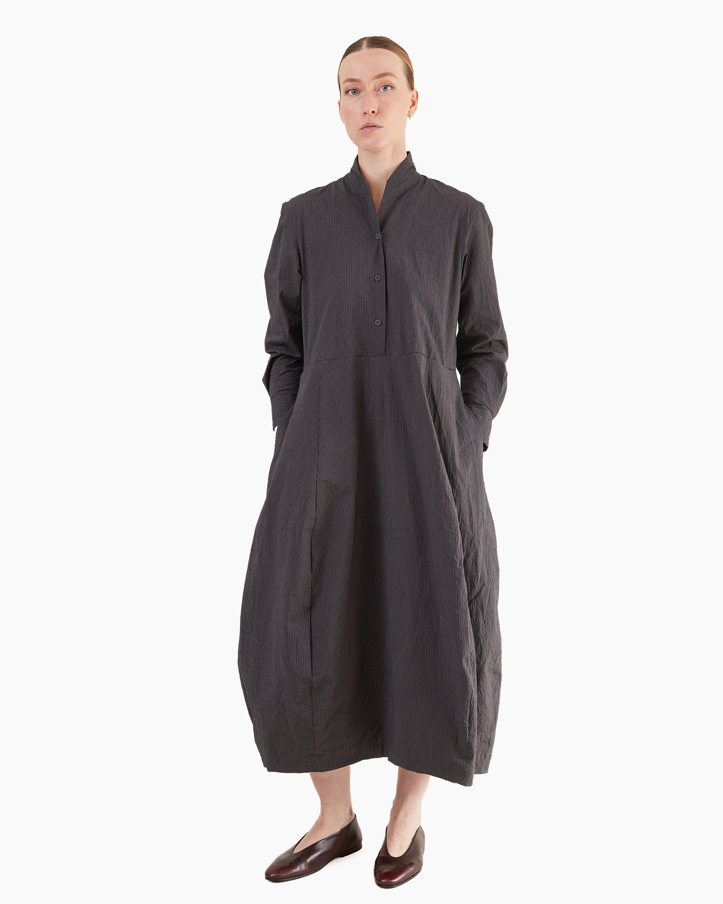 Bergfabel Women's Letty Dress in Grey Stripe