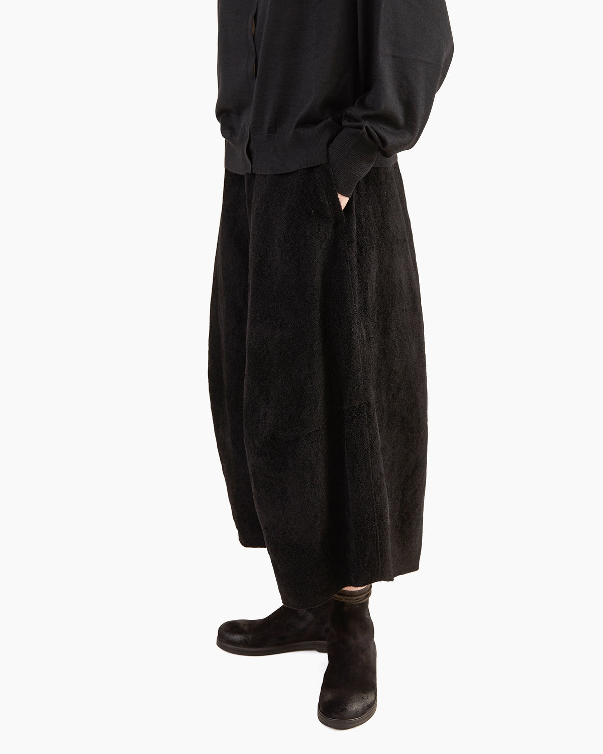 Boboutic Pebble Texture Skirt-Pants in Black