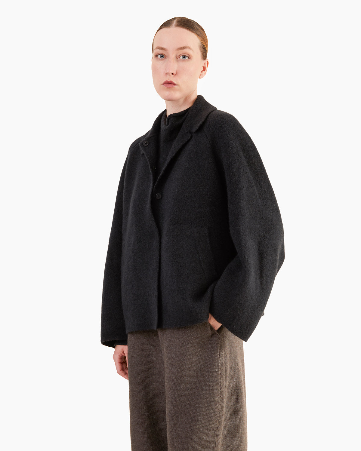 Boboutic Cashmere-Silk Jacket in Black