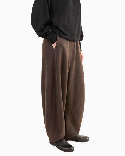 Boboutic Wool-Cashmere Trousers in Coffee/Grey