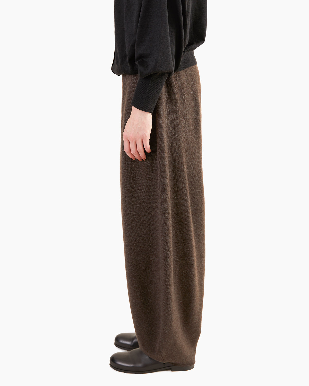 Boboutic Wool-Cashmere Trousers in Coffee/Grey