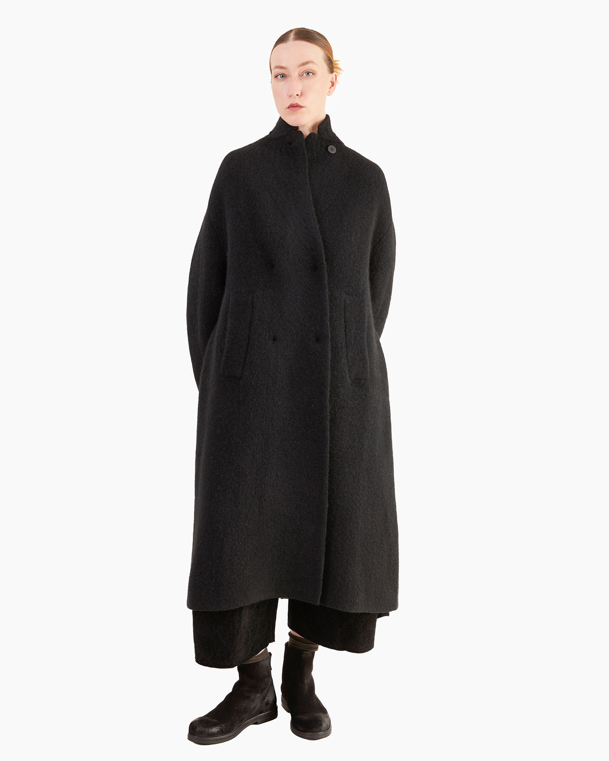 Boboutic Double Breasted Coat in Black
