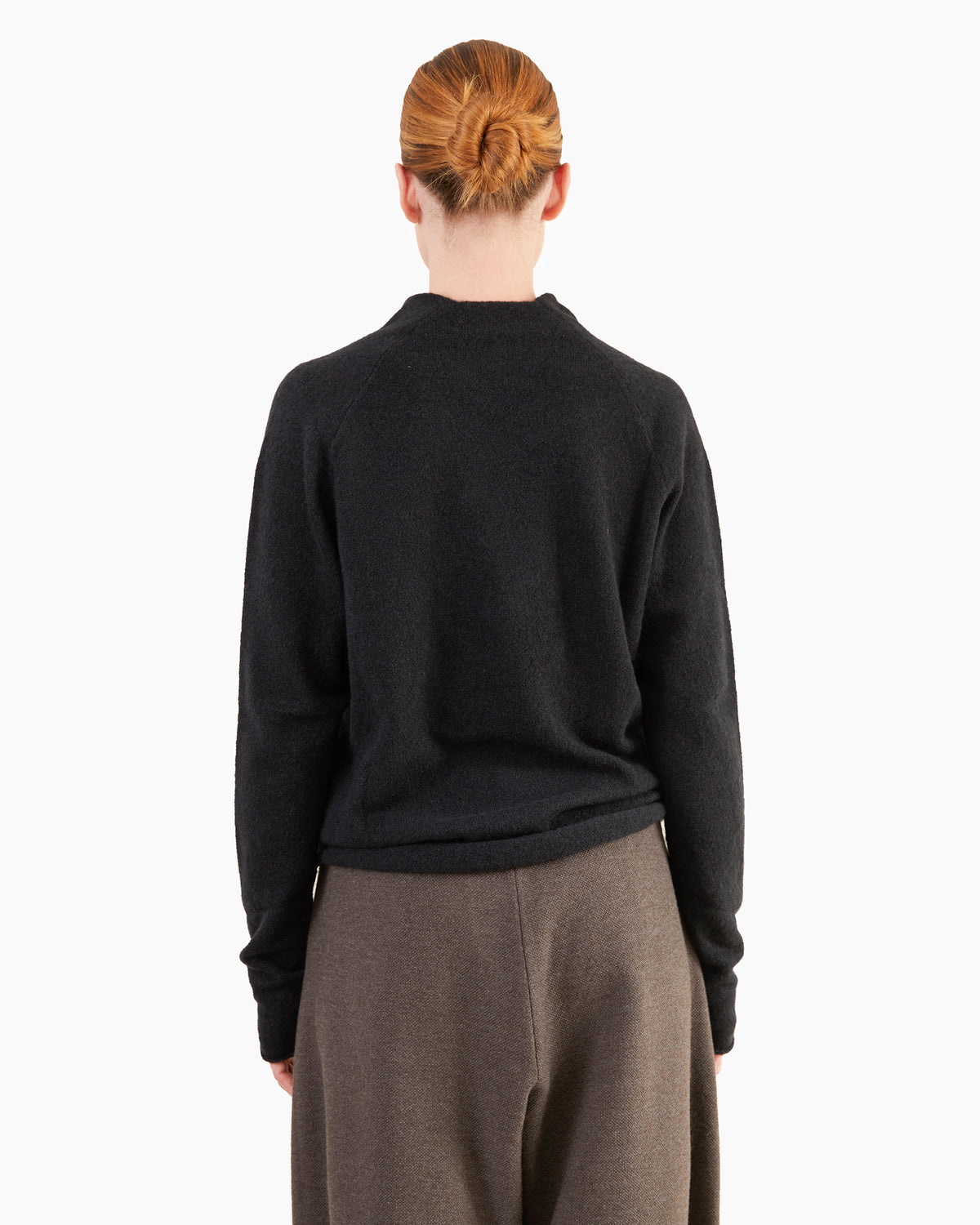 Boboutic Cashmere-Silk Half Mock Neck Sweater in Black