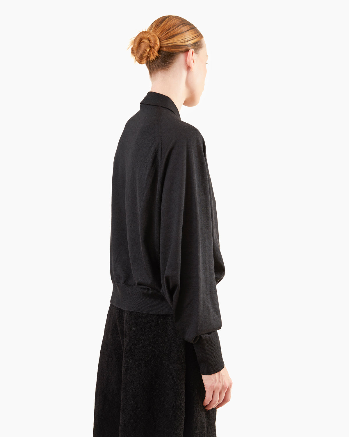 Boboutic Cashmere/Silk Raglan Shirt in Black