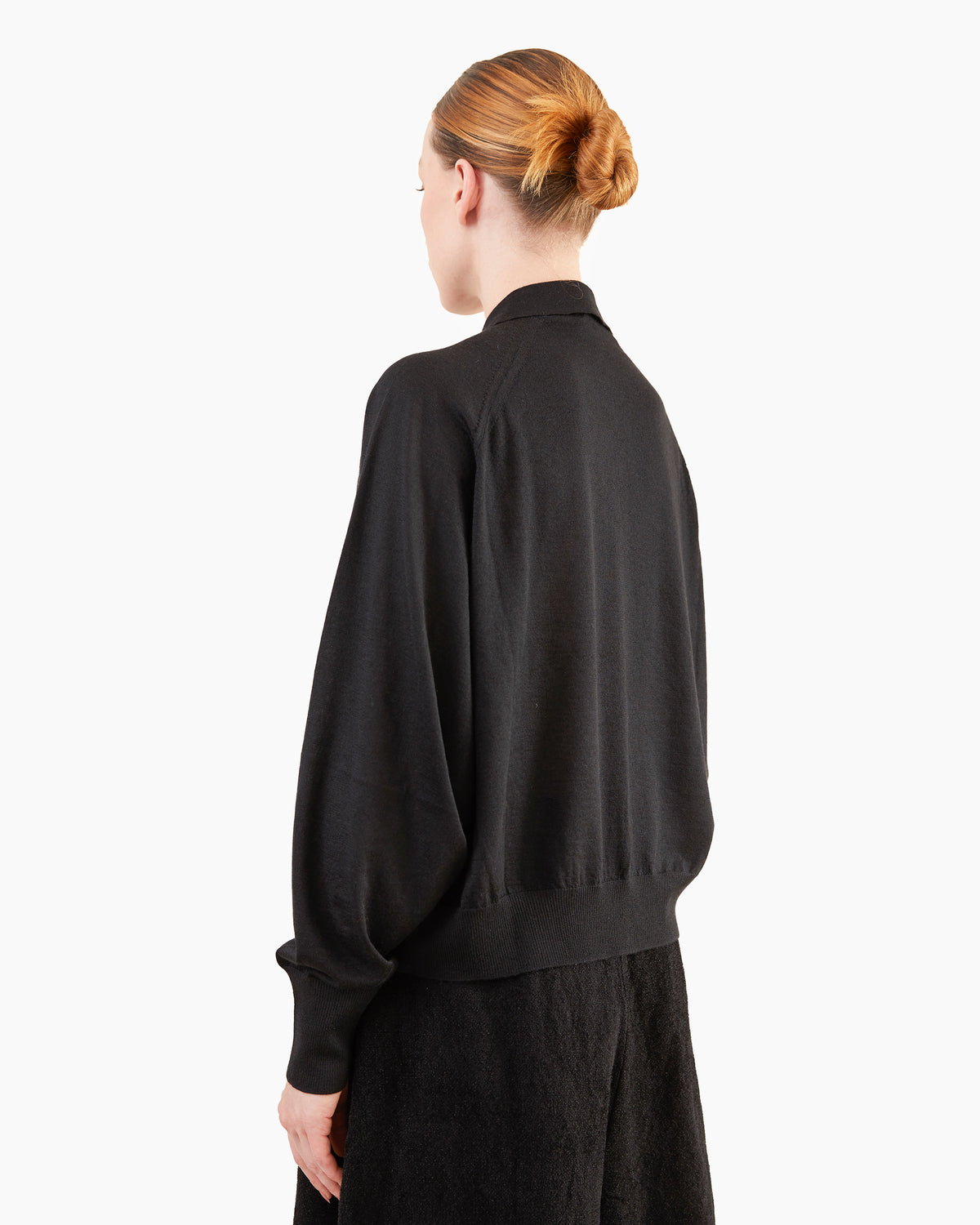 Boboutic Cashmere/Silk Raglan Shirt in Black
