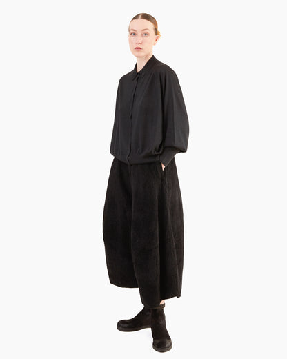 Boboutic Cashmere/Silk Raglan Shirt in Black