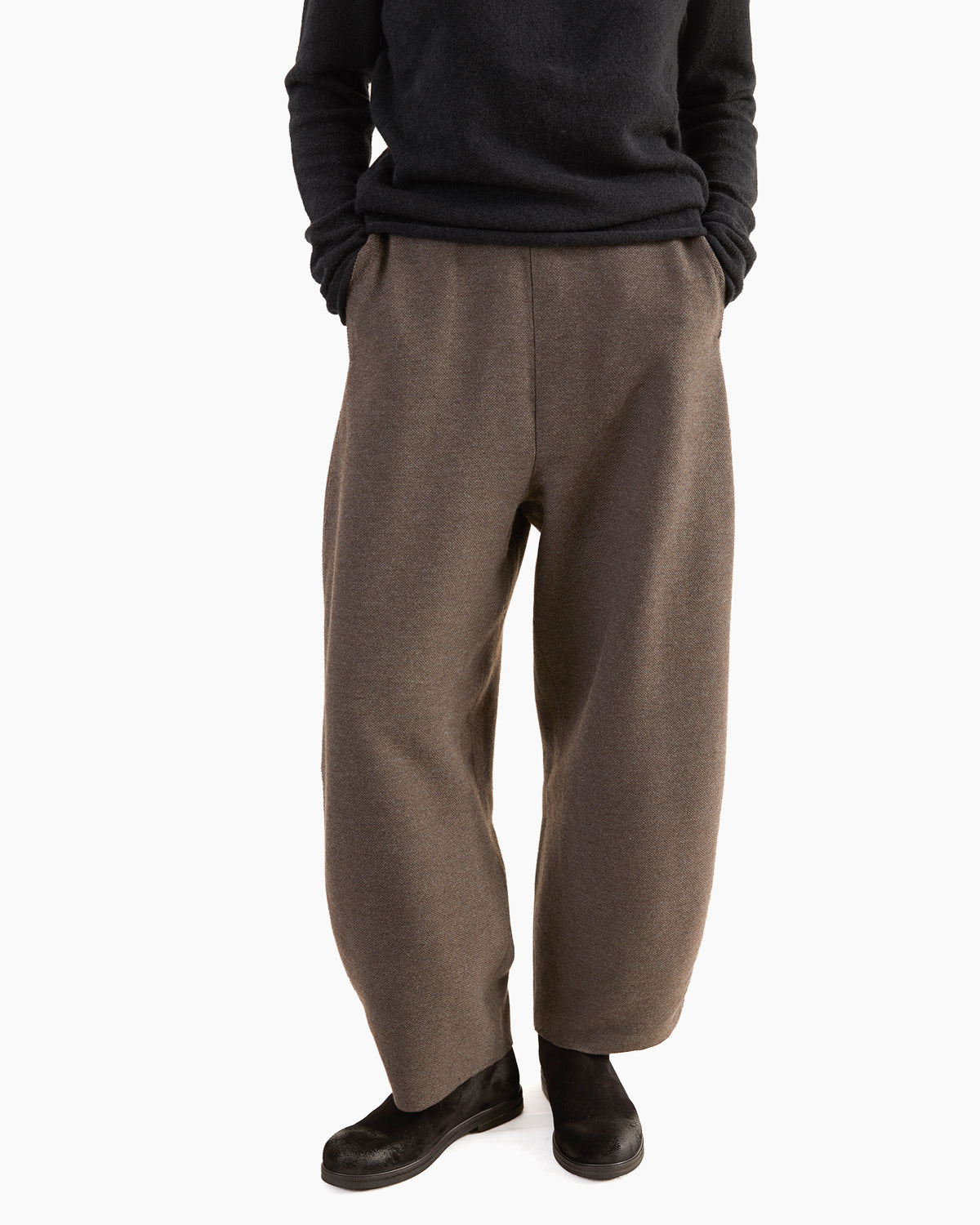 Boboutic Wool-Cashmere Trousers in Grey Moss