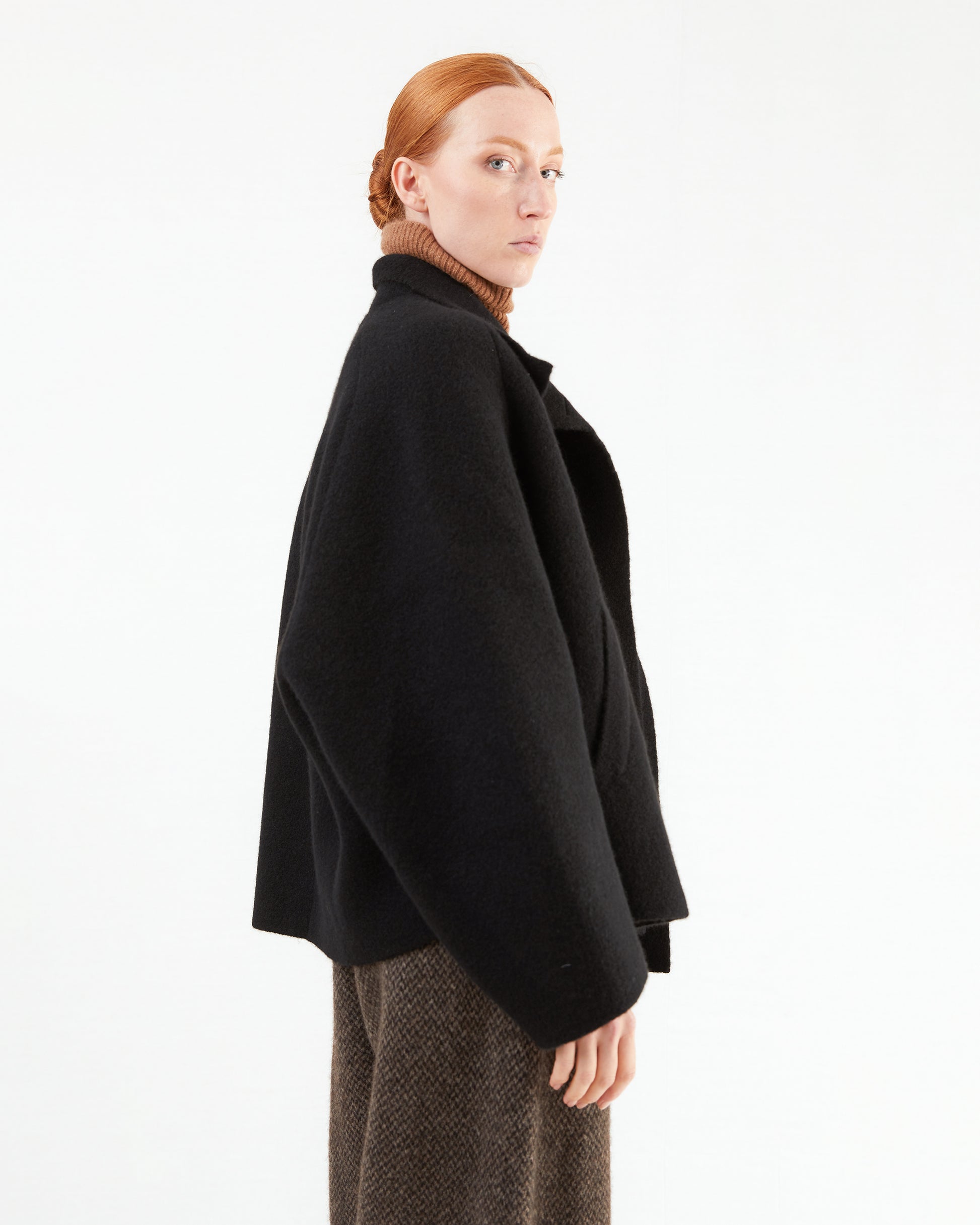 Boboutic Wool Double Breasted Jacket in Black