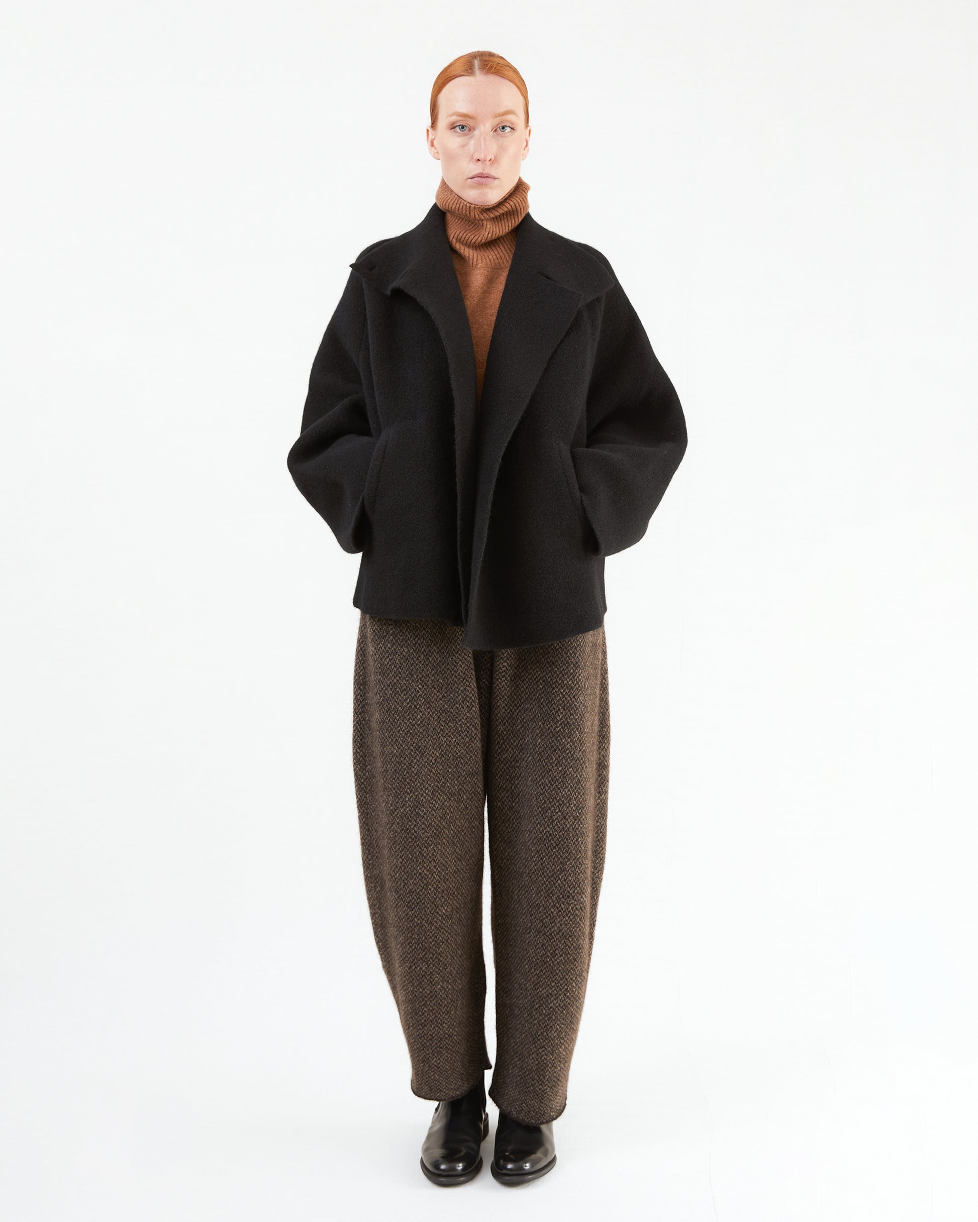 Boboutic Wool Double Breasted Jacket in Black