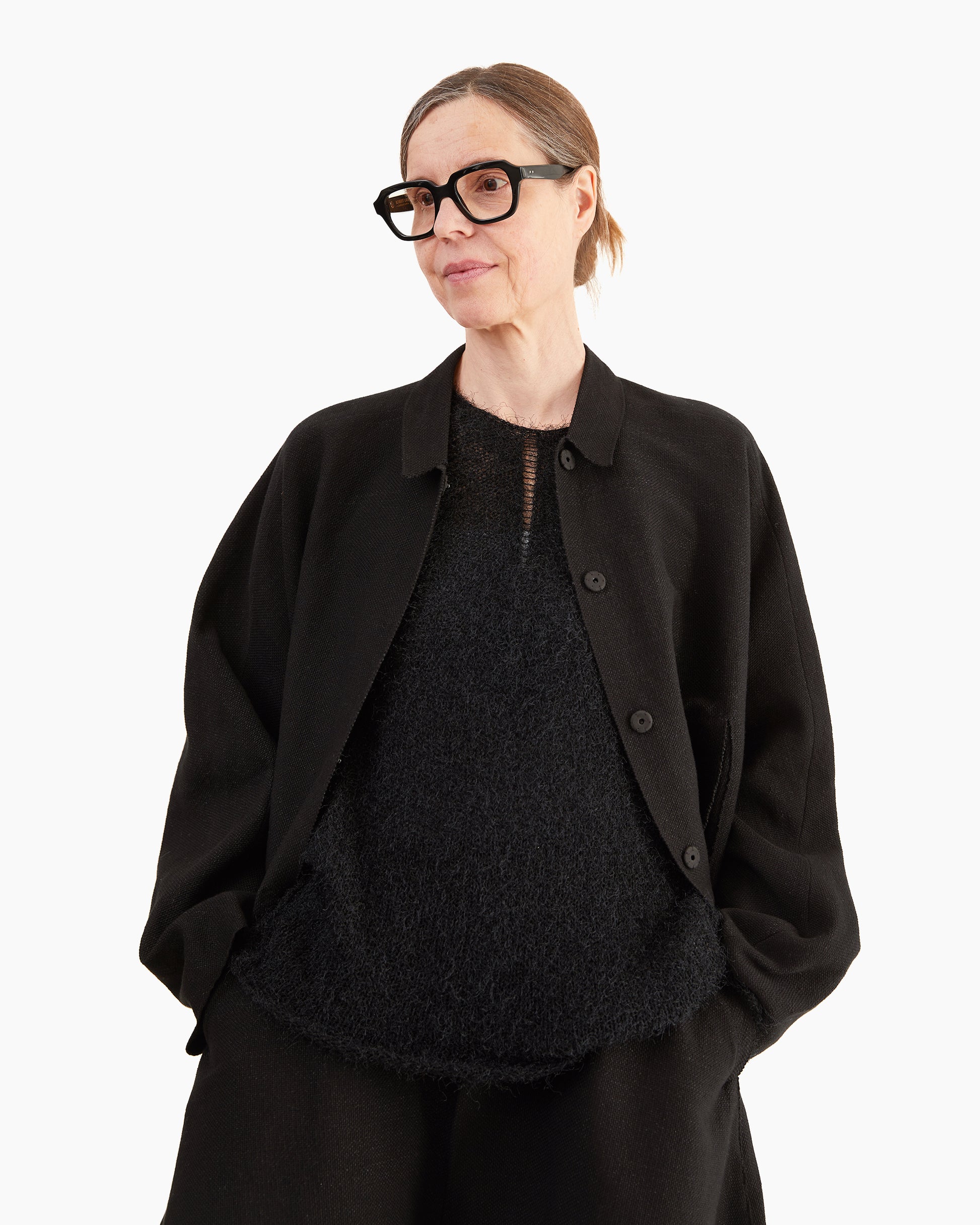 Boboutic Cotton / Linen Shirt Jacket in Black