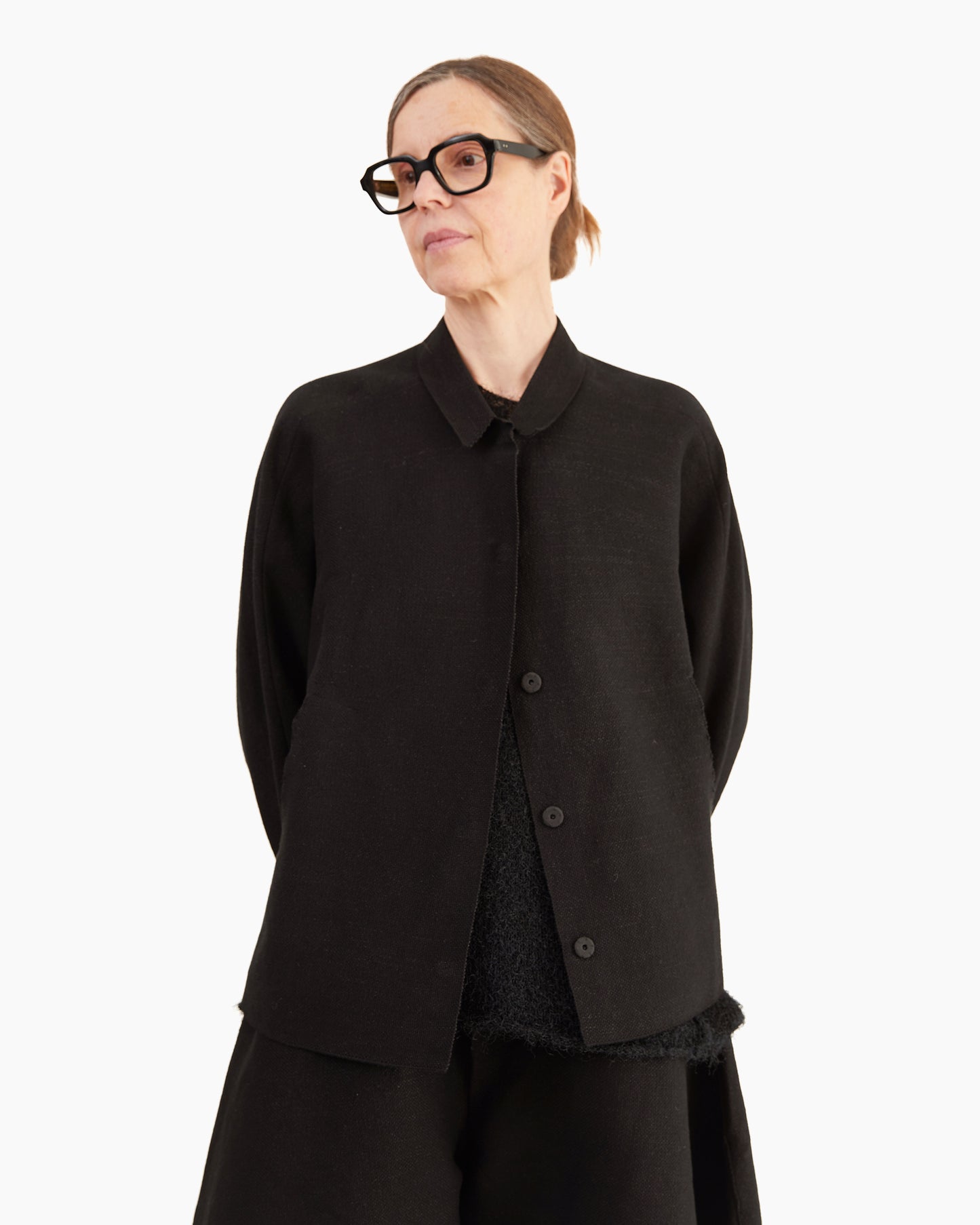 Boboutic Cotton / Linen Shirt Jacket in Black