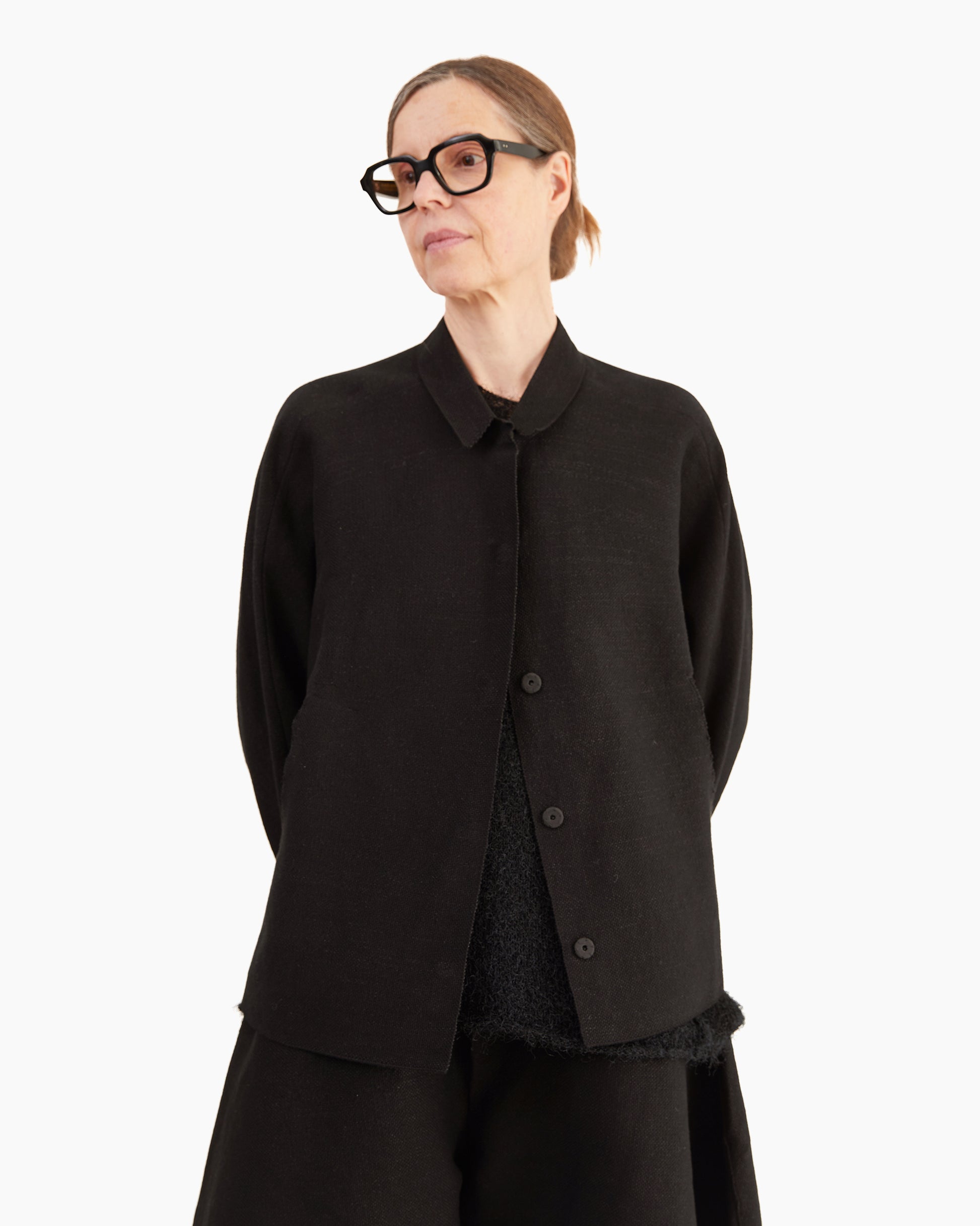 Boboutic Cotton / Linen Shirt Jacket in Black