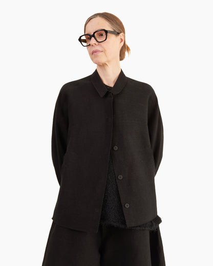 Boboutic Cotton / Linen Shirt Jacket in Black