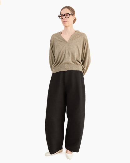 Boboutic Cashmere Raglan Shirt in Gray Olive