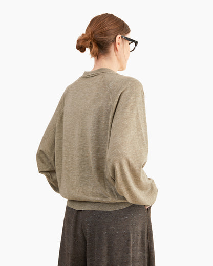 Boboutic Cashmere Raglan Shirt in Gray Olive